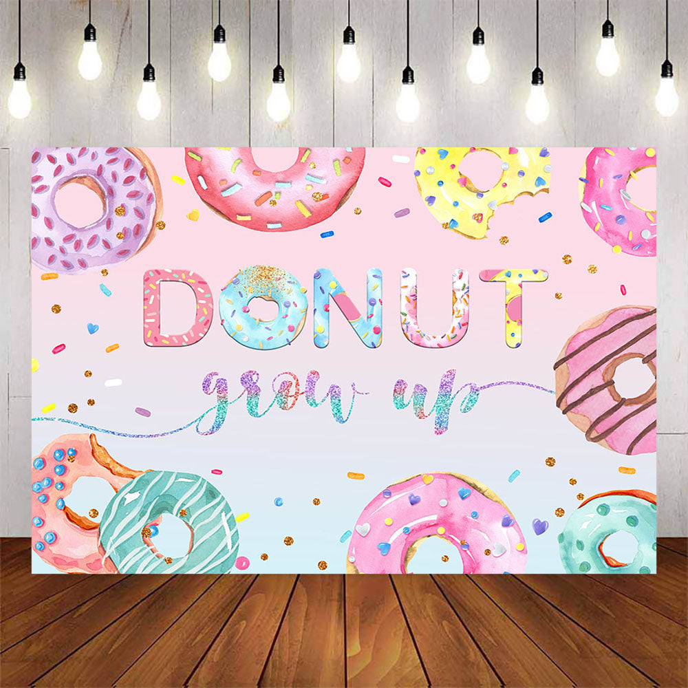Mocsicka Donut Grow Up Birthday Party Background-Mocsicka Party