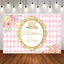 Mocsicka Pink Flowers and Diamond Grid Happy Mother's Day Backdrop-Mocsicka Party