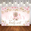 Mocsicka We can Bearly Wait Little Pink Bear Baby Shower Backdrop-Mocsicka Party
