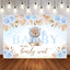 Mocsicka We can Bearly Wait Little Blue Bear Baby Shower Backdrop-Mocsicka Party