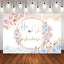 Mocsicka He or She Blue and Pink Flowers Wreath Gender Reveal Backdrop-Mocsicka Party