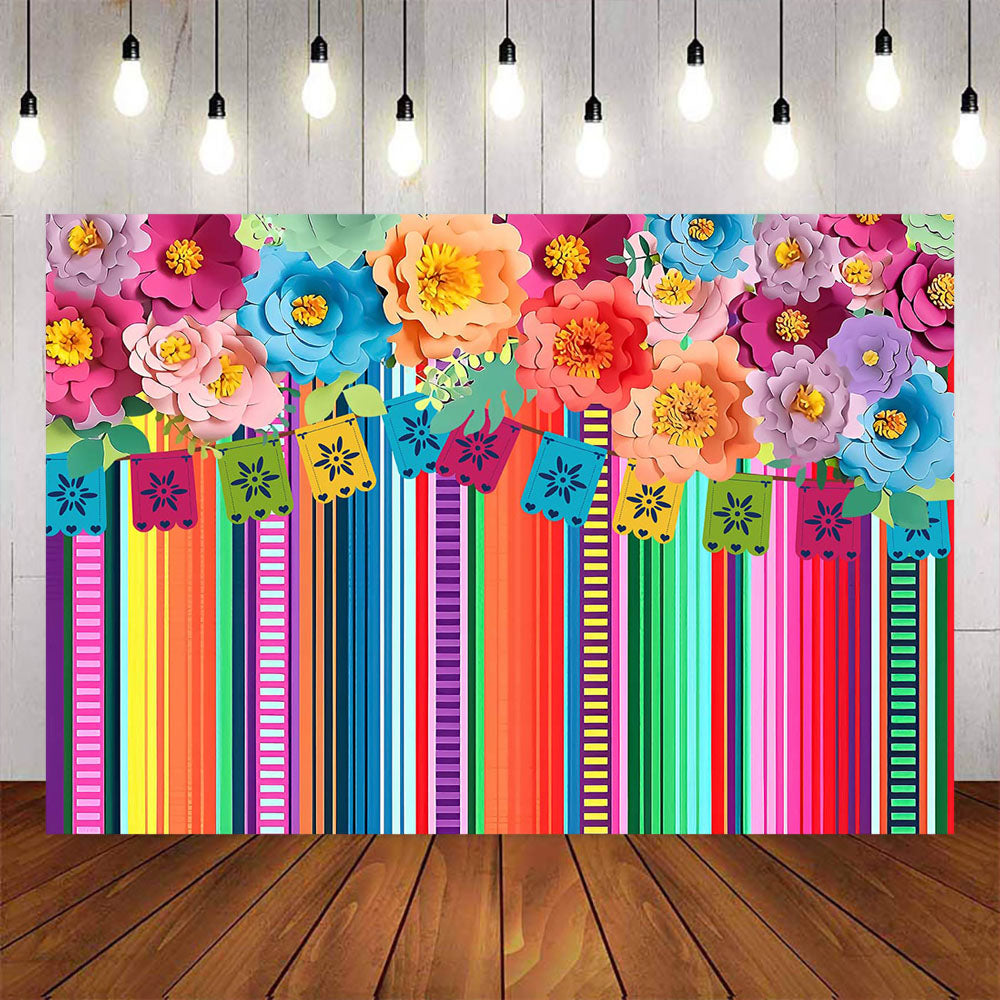 Mocsicka Colorful flower Wall Background-Mocsicka Party