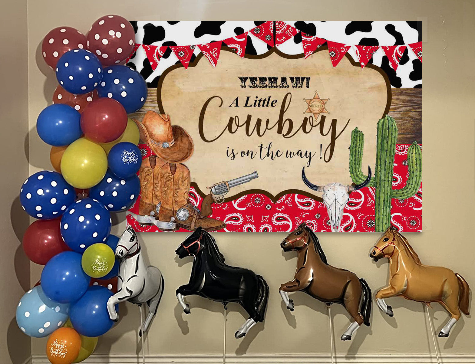 Mocsicka a Little Cowboy is on the Way Baby Shower Backdrop-Mocsicka Party