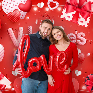 Mocsicka Happy Valentine's Day Backdrop Red Photo Background-Mocsicka Party