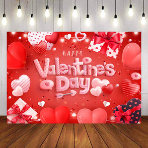 Mocsicka Happy Valentine's Day Backdrop Red Photo Background