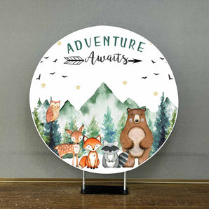 Mocsicka Wooden Animals Adventure Round Cover-Mocsicka Party