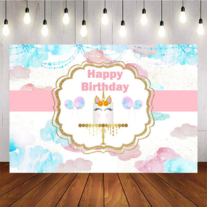 Mocsicka Unicorn Happy Birthday Party Decoration Props Ink Photo background-Mocsicka Party