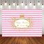 Mocsicka Happy 16th Birthday Party Supplies Pink Stripes Golden Crown Background-Mocsicka Party