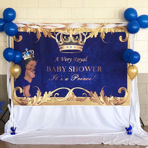 Mocsicka Purple Royal Prince Baby Shower Backdrop Custom Newborn Background-Mocsicka Party