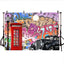 Mocsicka 80s Retro Car and Phone Booth Backdrop Graffiti Photo Background