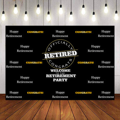Mocsicka Happy Retirement Backdrop Congrats Step and Repeat Photo Background-Mocsicka Party
