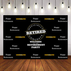 Mocsicka Happy Retirement Backdrop Congrats Step and Repeat Photo Background-Mocsicka Party