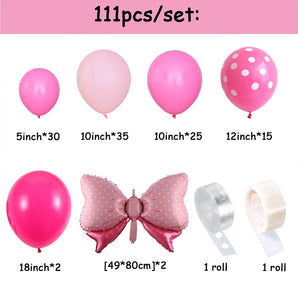 Mocsicka Balloon Arch Pink Bow Balloon Set Party Decoration