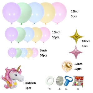 Mocsicka 120Pcs Unicorn Theme Balloon Arch Birthday Party Balloon Decoration