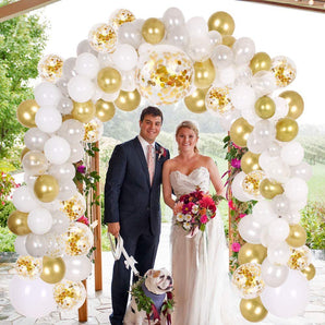 Mocsicka Balloon Arch  Gold white Balloons Set Party Decoration