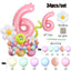Mocsicka Daisy Balloon Arch Set Macaron Color Balloon 40 Inch 1-9 Digital Party Decoration