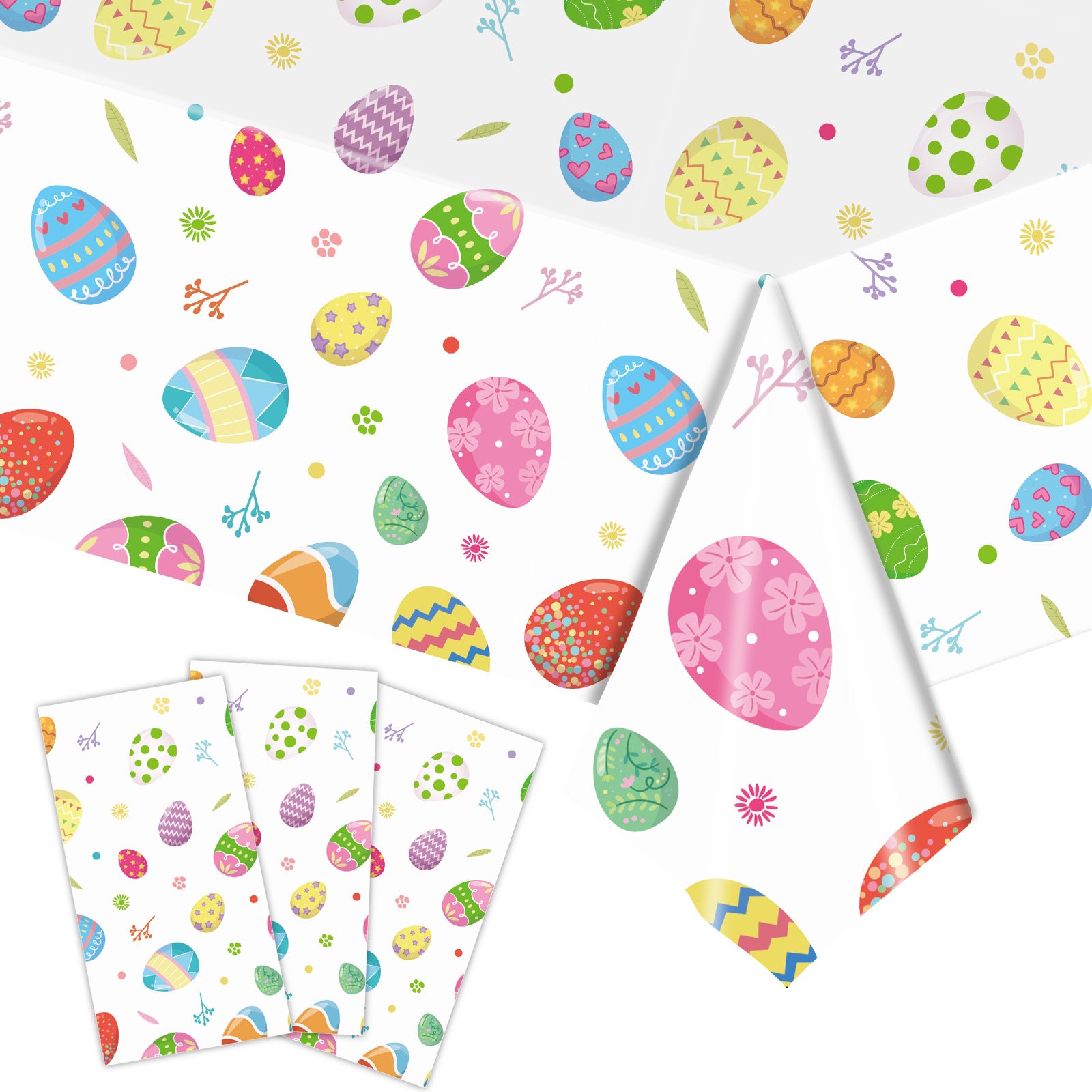 Mocsicka Easter Egg Print Tablecloths 137×274cm-Mocsicka Party