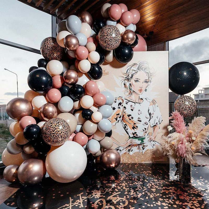 Mocsicka Balloon Arch Pink Black Grey Balloons Set Party Decoration-Mocsicka Party