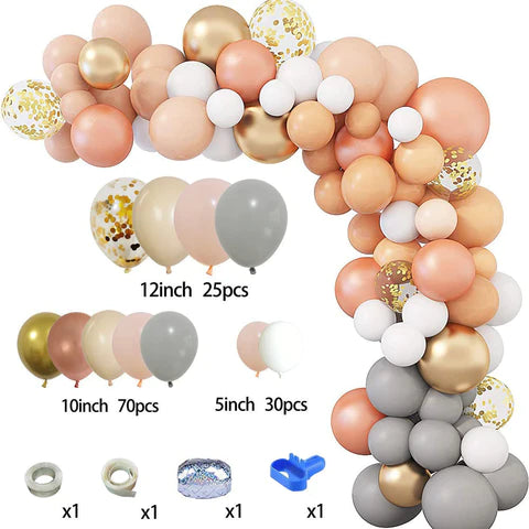 Mocsicka Golden Dots and Flowers Happy Birthday Backdrop and Balloon kit