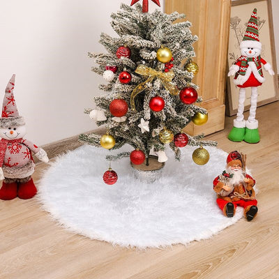 Mocsicka Party White Plush Christmas Decor Tree Dress Ornament-Mocsicka Party