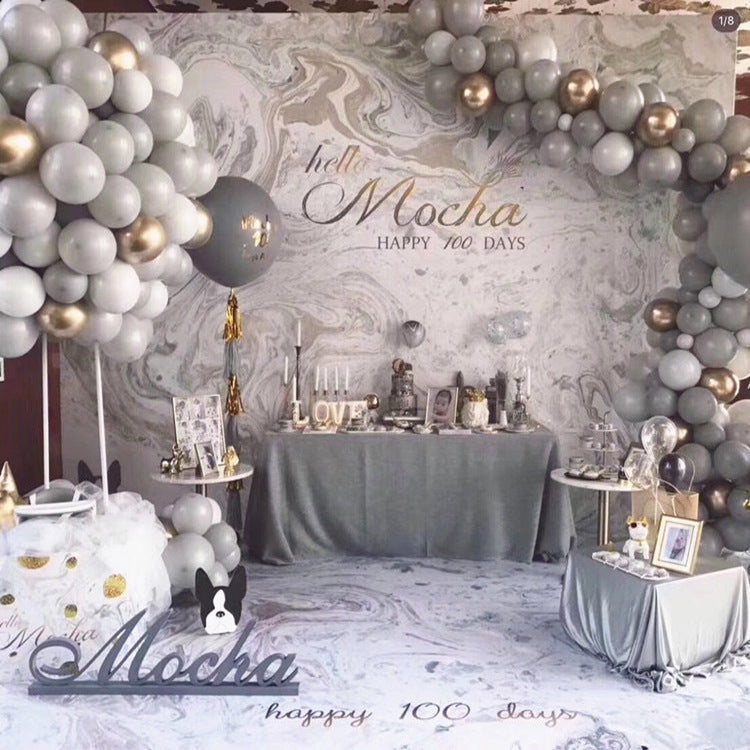Mocsicka Balloon Arch Grey Ghite Balloons Set Party Decoration-Mocsicka Party