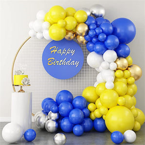 Mocsicka Macaron Blue Yellow Balloons Garland Arch Set Party Decoration-Mocsicka Party