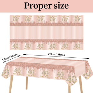 Mocsicka Pink Rose Gold Theme Print Tablecloths 137¡Á274cm-Mocsicka Party