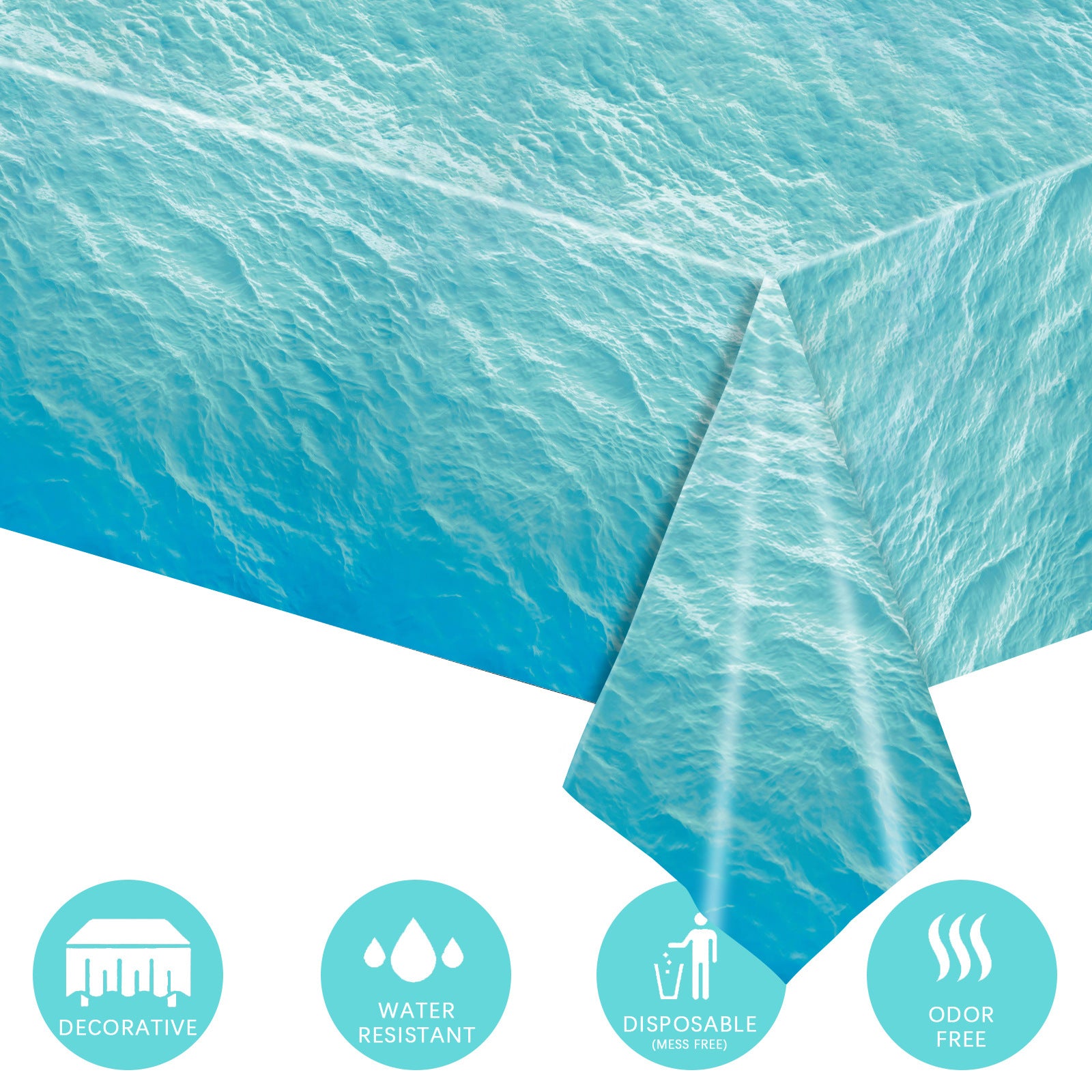 Mocsicka Oceans Theme Print Tablecloths 137¡Á274cm-Mocsicka Party