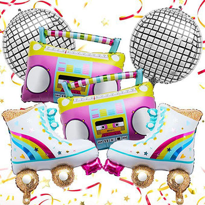 Mocsicka 80s Balloon Arch Roller Skates Radio Balloons Set Party Decoration-Mocsicka Party