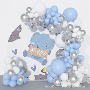 Mocsicka Little Elephant Light Blue Balloons Garland Arch Set Party Decoration
