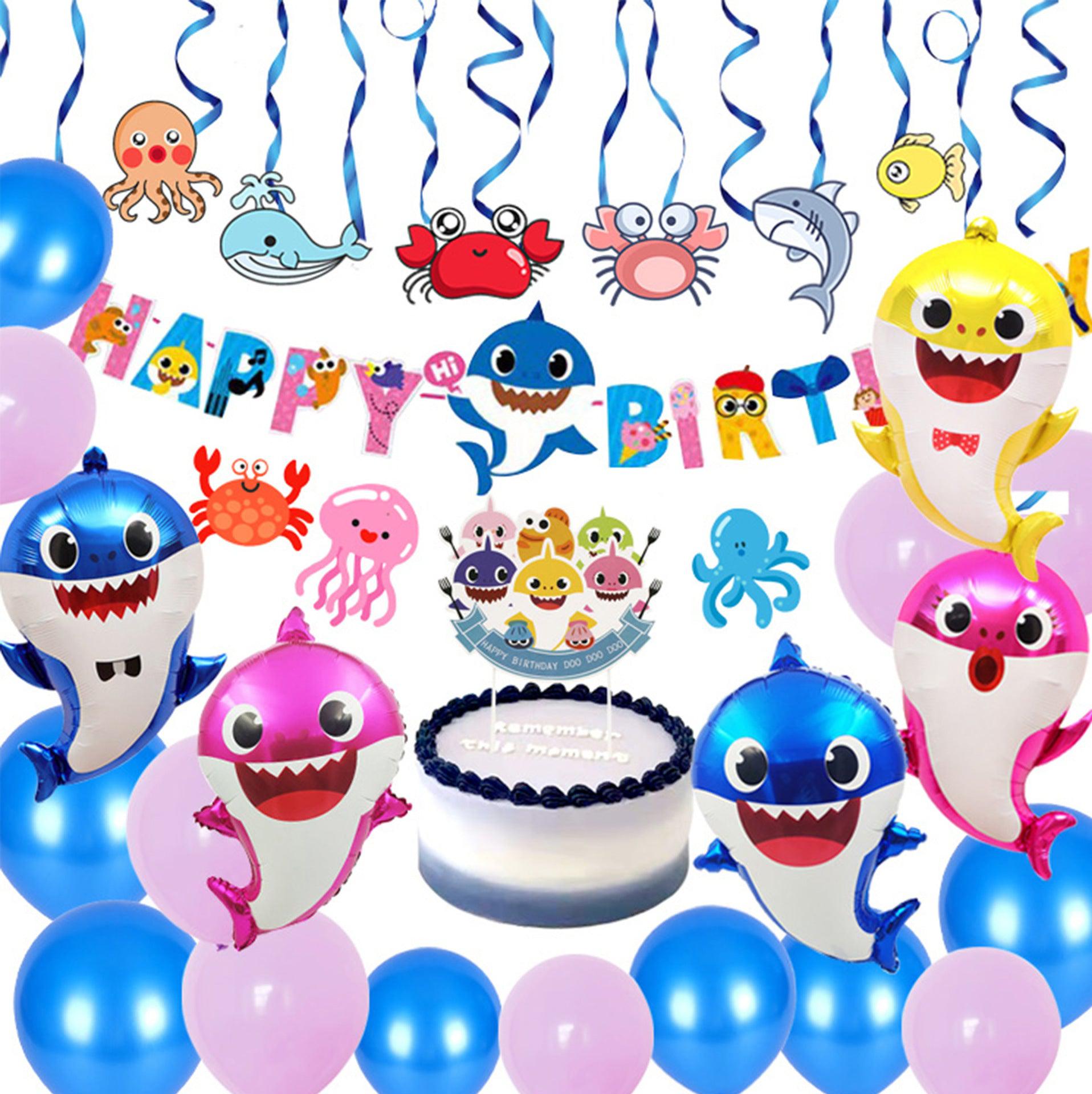 Mocsicka Shark Theme Balloon Arch Birthday Party Decoration-Mocsicka Party