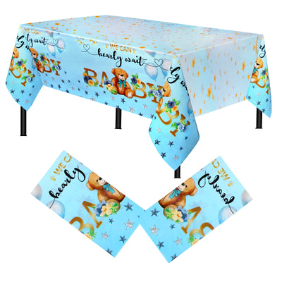 Mocsicka Blue Bear Print Tablecloths 137×274cm-Mocsicka Party