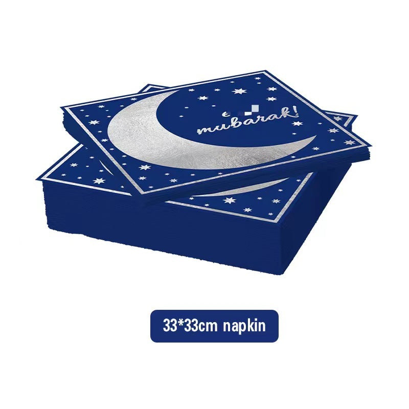Mocsicka Party Blue Silver Moon Theme Tableware