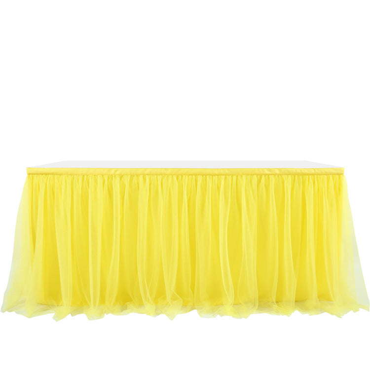 Mocsicka yellow Table Skirt Dessert Table Decorations 275×77cm-Mocsicka Party