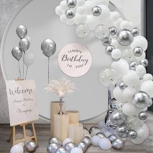 Mocsicka Balloon Arch 102Pcs Silver Party Decoration Balloon Set-Mocsicka Party