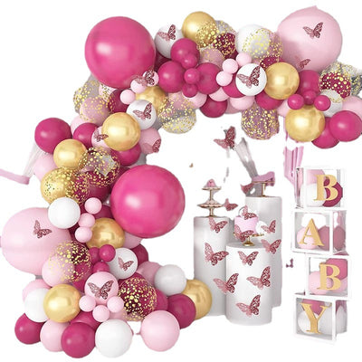Mocsicka Balloon Arch Rose Butterfly Balloons Set Party Decoration-Mocsicka Party