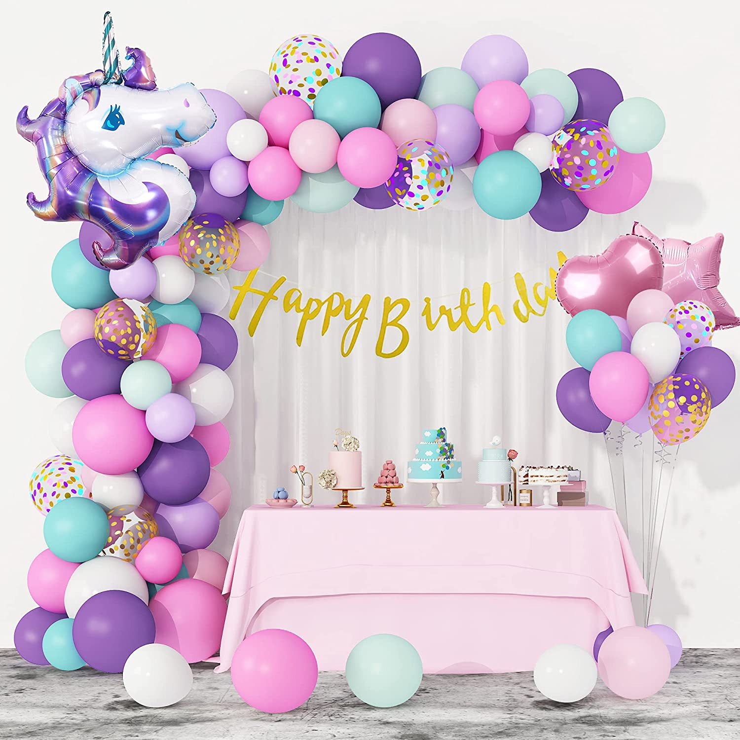 Mocsicka Balloon Arch Macaron Unicorn Balloon Set Party Decoration-Mocsicka Party