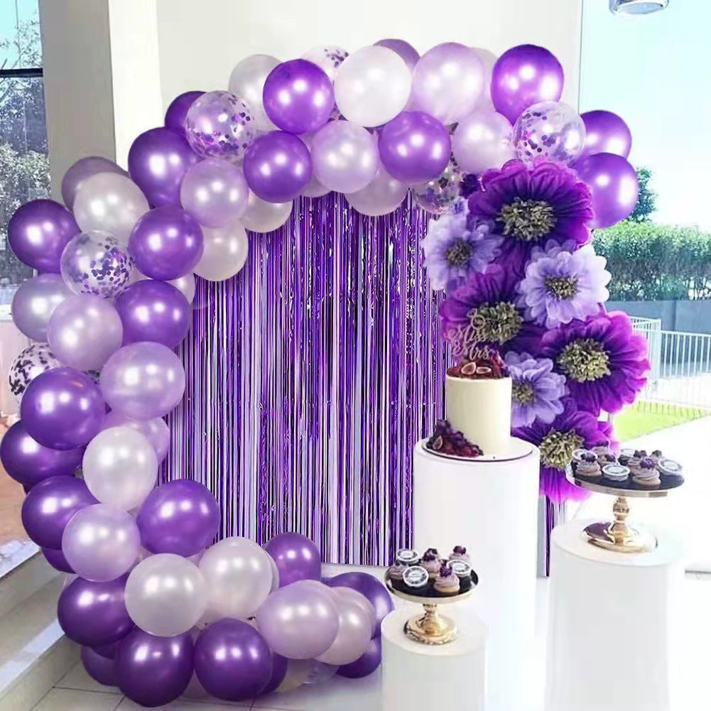 Mocsicka Balloon Arch Purple Balloon Set 2 Meters Rain Curtain Party Decoration-Mocsicka Party