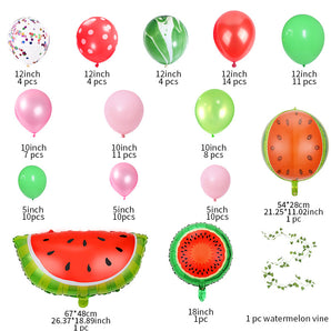 Mocsicka Balloon Arch Hawaii Watermelon Balloons Set Party Decoration