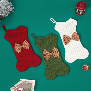 Mocsicka Party Christmas Eve Gift Bone Knit Socks Christmas Decor