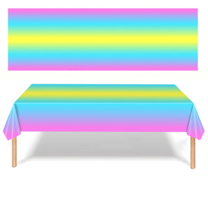 Mocsicka Colorful Rainbow Print Tablecloths 137x274cm