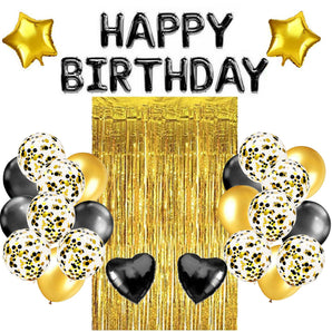Mocsicka Balloon Arch Gold Black Balloon Set 2 Meters Rain Curtain Party Decoration-Mocsicka Party