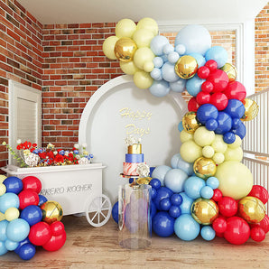 Mocsicka Red Yellow Colorful Rainbow Balloons Garland Arch Set Party Decoration-Mocsicka Party