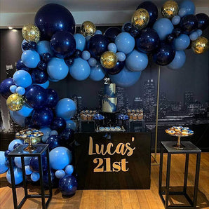 $19.9 Sale Mocsicka Balloon Arch 106Pcs Navy Blue Starry Blue Balloons Set Party Decoration