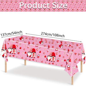 Mocsicka Party Valentine's Day Red Heart Tablecloths 137x274cm
