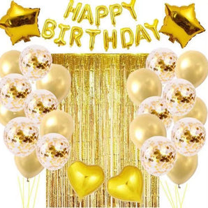Mocsicka Balloon Arch GoldBalloon Set 2 Meters Rain Curtain Party Decoration-Mocsicka Party