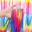 Mocsicka 2 Pieces Foil Rainbow Gradient Curtains Party Decorations Metallic Tinsel Curtain