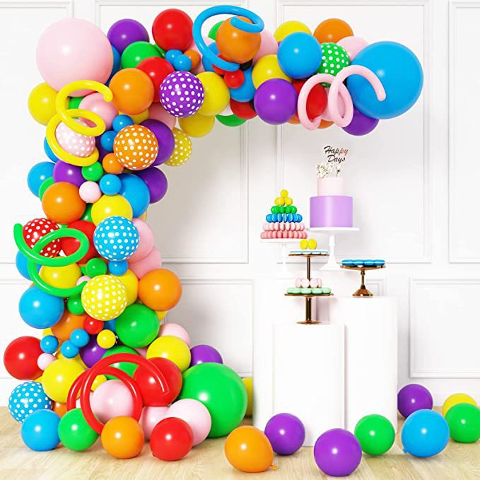 Mocsicka Balloon Rainbow Carnival Candy Balloons Set Party Decoration-Mocsicka Party