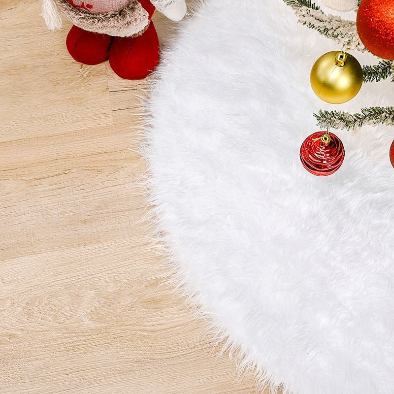 Mocsicka Party White Plush Christmas Decor Tree Dress Ornament