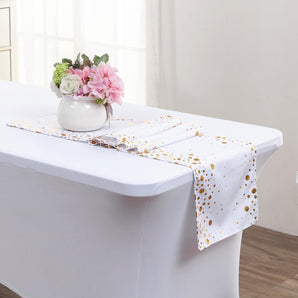 Mocsicka Tablecloths golden polka dot table runner Party Birthday 30x275cm